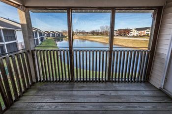 Screened-in private balcony with storage closet